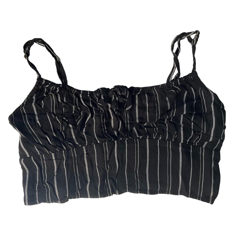 Hollister Women’s Sleeveless Sexy Short Crop Top Size L, Black & White